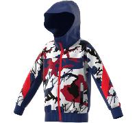 Adidas Boys Fleece Hooded Jacket Colour: Blue, Size: 3-4 years