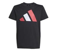adidas Boys J Bl Tee 160 in Black/Pure Ruby - Size 7-8Y