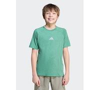 adidas Boys Junior Training T-Shirt - Green, Teal/Lime Reflective Silver, Size 9-10 Years Teal/Lime Reflective Silver
