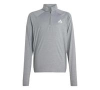 adidas Boys Juniors Go To PZ 1/4 Zip Longsleeve Tee in grey three - Size 13Y