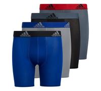 adidas Boys' Kids Performance Long Boxer Briefs Underwear (4-Pack), Onix Grey/Grey/Scarlet Red, Large