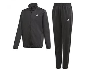 adidas Boys Linea Long Sleeve Junior Poly Tracksuit Black/White 9-10 Yrs