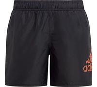 adidas Boy's Logo CLX Swim Shorts, Black/app Solar red, 5-6 Years