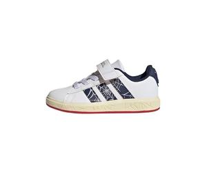 adidas Boys Marvel Avengers Grand Court Sneakers Shoes - Green, White/Dark Blue/Warm Vanilla/Spider-man, 2 Big Kid