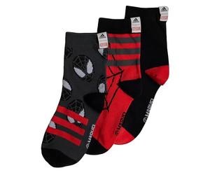 adidas Boy's Marvel Spider-Man Crew Socks 3 Pairs, Black/Grey Six/Grey Six, 2-3 Years