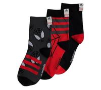 adidas Boy's Marvel Spider-Man Crew Socks 3 Pairs, Black/Grey Six/Grey Six, 3-4 Years