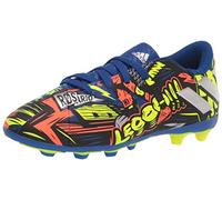 adidas Boys' Nemeziz Messi 19.4 Firm Ground Soccer Shoe, Royal Blue/Silver/Yellow, 5
