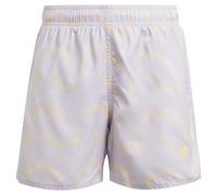 adidas Boy's Sportswear Wave Print CLX Swim Shorts Kids, Silver Dawn/Spark, 9-10 Years