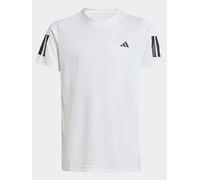 adidas Boys Tennis Club 3 Stripe Tee, White, Size 7-8 Years White