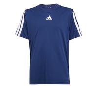 adidas Boy's Train Essentials 3-Stripes T-Shirt, Dark Blue/White, 7-8 Years