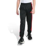 adidas Boys' Tricot 3-Stripe Jogger Sweatpants, Black with Red, 10-12