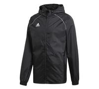 adidas Kid's Core 18 Rain Jacket, Black/White, Size 140