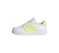 adidas Breaknet Lifestyle Court Lace Shoes Tennis, FTWR White/hi-res Yellow/Beam Pink, 5.5 UK Child