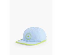 Adidas By Stella Mccartney Womens G/blue/semi Solar Slime Run Brand-print Recycled-polyamide Baseball Cap 1 Size