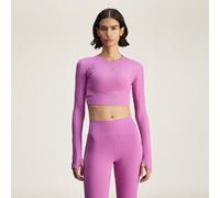 ADIDAS by Stella McCartney Womens TrueStrength Yoga Cropped Long Sleeve Top - Purple Recycled Material - Size X-Small