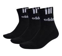 adidas Sportswear Unisex Cushioned 3 Stripe Linear Socks - 3 Pack - Black/white, Black/White, Size S, Men Black/White