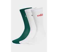 Adidas - C Lin Crew Pack Of 3 Cgreen/White/White - Socks - green - S - 78% Cotton, 20% Polyamide, 2% Elastane S