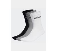 Adidas - C Lin Crew Pack Of 3 Mgreyh/White/Black - Socks - grey - M - 73% Cotton 25% Polyester 2% Elastane,Cotton M