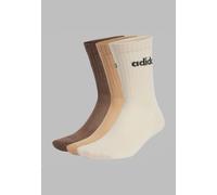 Adidas - C Lin Crew Pack Of 3 Wonderwhi/Magbei/Earstr - Socks - brown - M - 77% Cotton, 16% Polyester, 4% Elastane, 3% Polyamide M