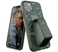 adidas Case Designed for iPhone 12, iPhone 12 Pro, 6.1 Inch Hand Strap Drop-Tested Cases, Shockproof Raised Edges, Sports Leopard Protective Case, Green/Cloudy Beige
