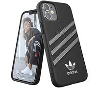 adidas Case Designed for iPhone 12 Mini Case, 5.4 Inch, Drop Tested Cases, Shockproof Raised Edges, Original PU Protective Case, Black/Sparkle