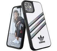adidas Case Designed for iPhone 12 Mini Case, 5.4 Inch, Drop-Tested Cases, Shockproof Raised Edges, Original PU Protective Case, Holographic White