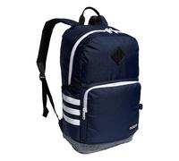 adidas Classic 3-Stripe Durable Backpack Student Athletic Sport Laptop Book Bag Collegiate Navy/Jersey Onix Grey/White/4.0 One Size