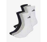 adidas Classic Cushioned Socks White Grey (6 pairs) - L