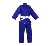 adidas Club Judo Uniform (350g) - 160cm, Blue - Made of Polycotton, Judo Gi for Beginner & Intermediate Practitioners, White Belt Included, Unisex Suit for Kids & Adults