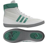 adidas Combat Speed 4 Wrestling Shoes, White/Teal/Grey, 7.5