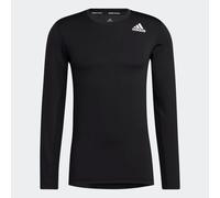 adidas Compression Top Techfit Long Sleeve Black White Gym Running Base Layer