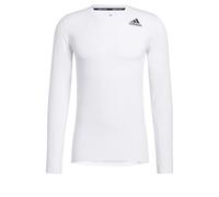 adidas Compression Top Techfit Long Sleeve Black White Gym Running Base Layer