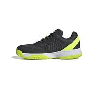 adidas Courtflash Kids Tennis Shoes, Carbon/Iron Metallic/Lucid Lemon, 13.5 UK Child