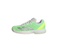 adidas Courtflash Kids Tennis Shoes, Pure Teal/Silver Metallic/Lucid Lemon, 3 UK Child