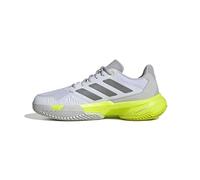 adidas CourtJam Control 3 Womens Clay Tennis Shoes, FTWR White/Iron met./Lucid Lemon, 7 UK