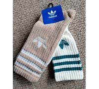 ADIDAS Cozy 3S Green / Stone Cushioned CREW Leisure Trainer SOCKS Box15
