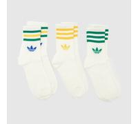 adidas Socks 3-Stripes Crew Socks 3 Pairs in White S