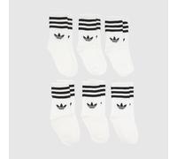 adidas Crew Socks 6 Pack in White & Black, Striped, Fabric, Size: 8.5-10 UK 8.5-10