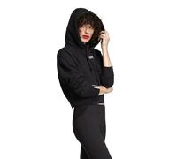 adidas Cropped Hoodie Black 90s Hooded Sweatshirt RRP £45 R.Y.V. Originals XS M