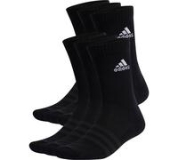 adidas Unisex Cushioned Sportswear Crew Socks 6 Pairs, Black / White, 4.5-6
