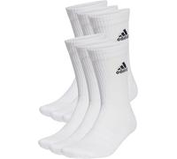 adidas Cushioned 6 Pair Crew Training Socks White Arch Support Gym Size M 6.5-8