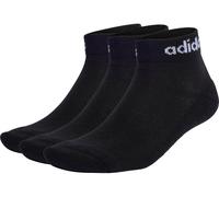 adidas Unisex Linear Ankle Cushioned Socks 3 Pairs, Black / White, 6.5-8