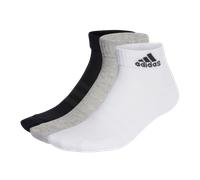 adidas Cushioned Ankle Socks 3 Pairs Grey White Black Unisex Mens Trainer Pack