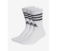 adidas Cushioned Crew 3S Socks Pure White Black (3 Pairs) - L