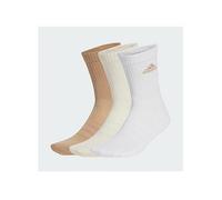 adidas Unisex Cushioned Crew Socks 3 Pairs, White/Wonder White/Warm Sandstone, 10.5-12.5