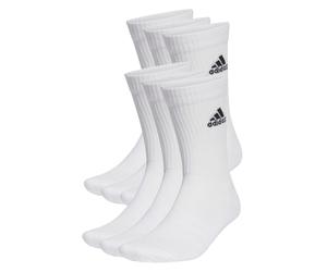 adidas Cushioned Crew Socks 6 Pack White/Black Unisex Adults Sports Gym Comfort