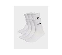 adidas Unisex Cushioned Crew Socks 6 Pair Pack, white/white/black, 8.5-10