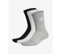 adidas Unisex Cushioned Crew Socks 3 Pairs, Medium Grey Heather / White / Black, 8.5-10