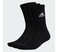 adidas Unisex Cushioned Crew Socks 3 Pairs, Black / White, 8.5-10
