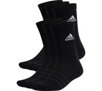Adidas Cushioned Crew Socks Men's Unisex 6 Pack Pairs Black UK 6.5-8 / 8.5-10